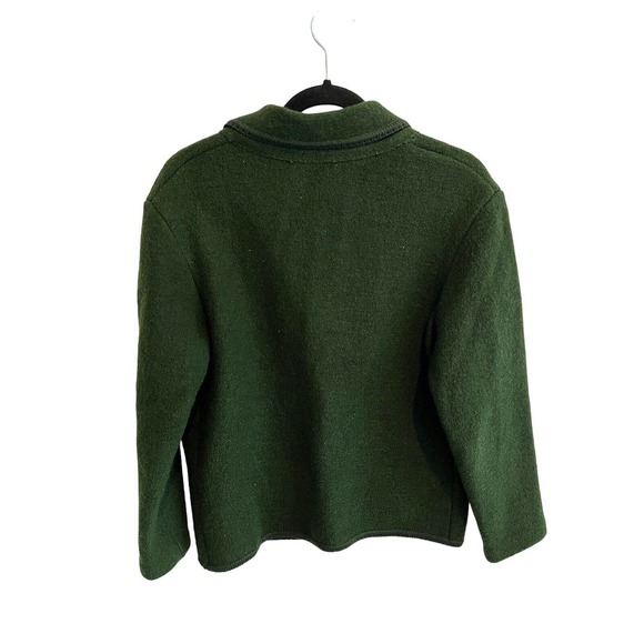 Vintage FRITZ LITZLFELDER Womens Jacket Coat Green Wool Blazer Button Front M ? - Picture 2 of 4